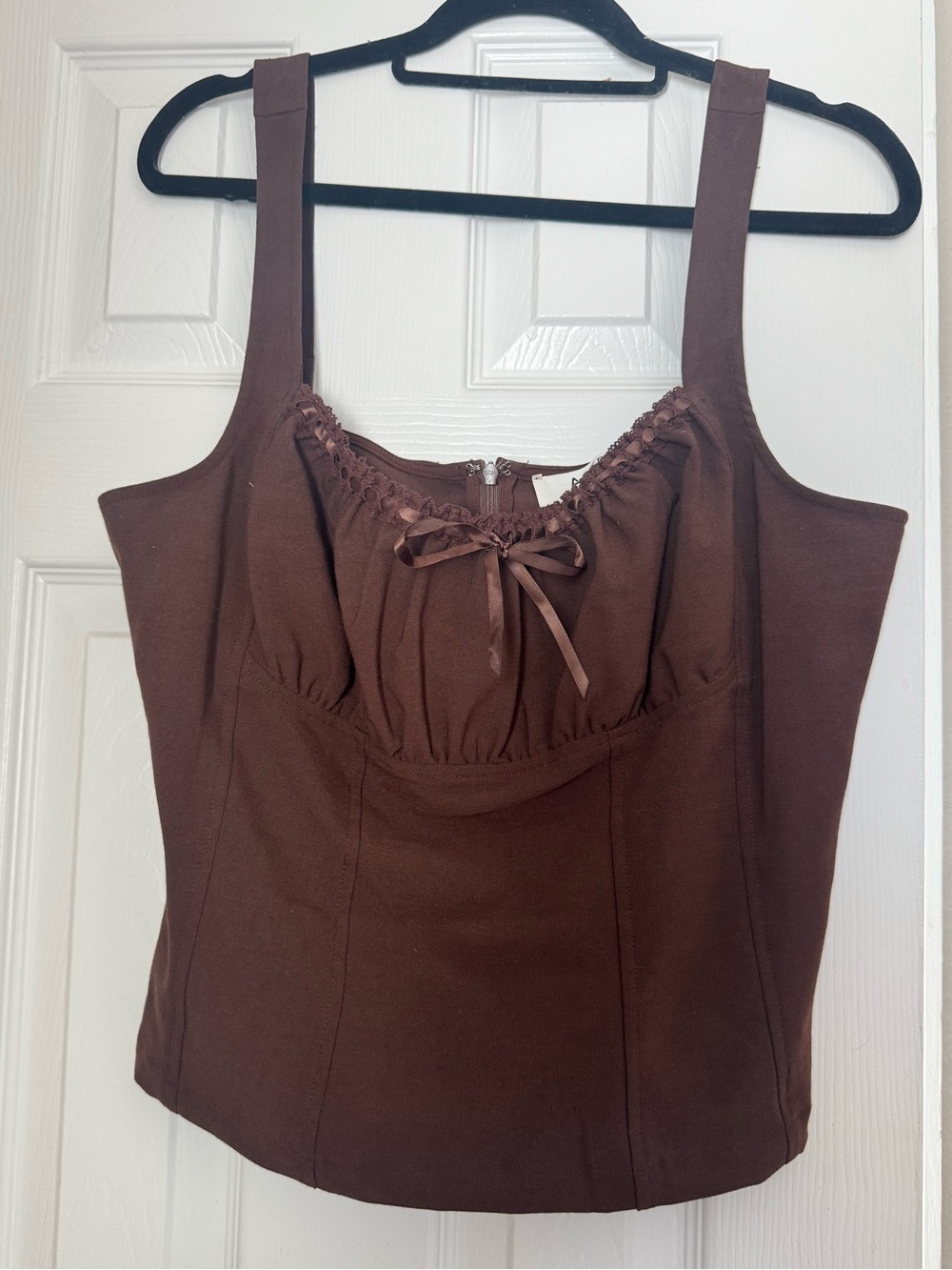 Astr Brown Bustier Camisole with Decorative Bow